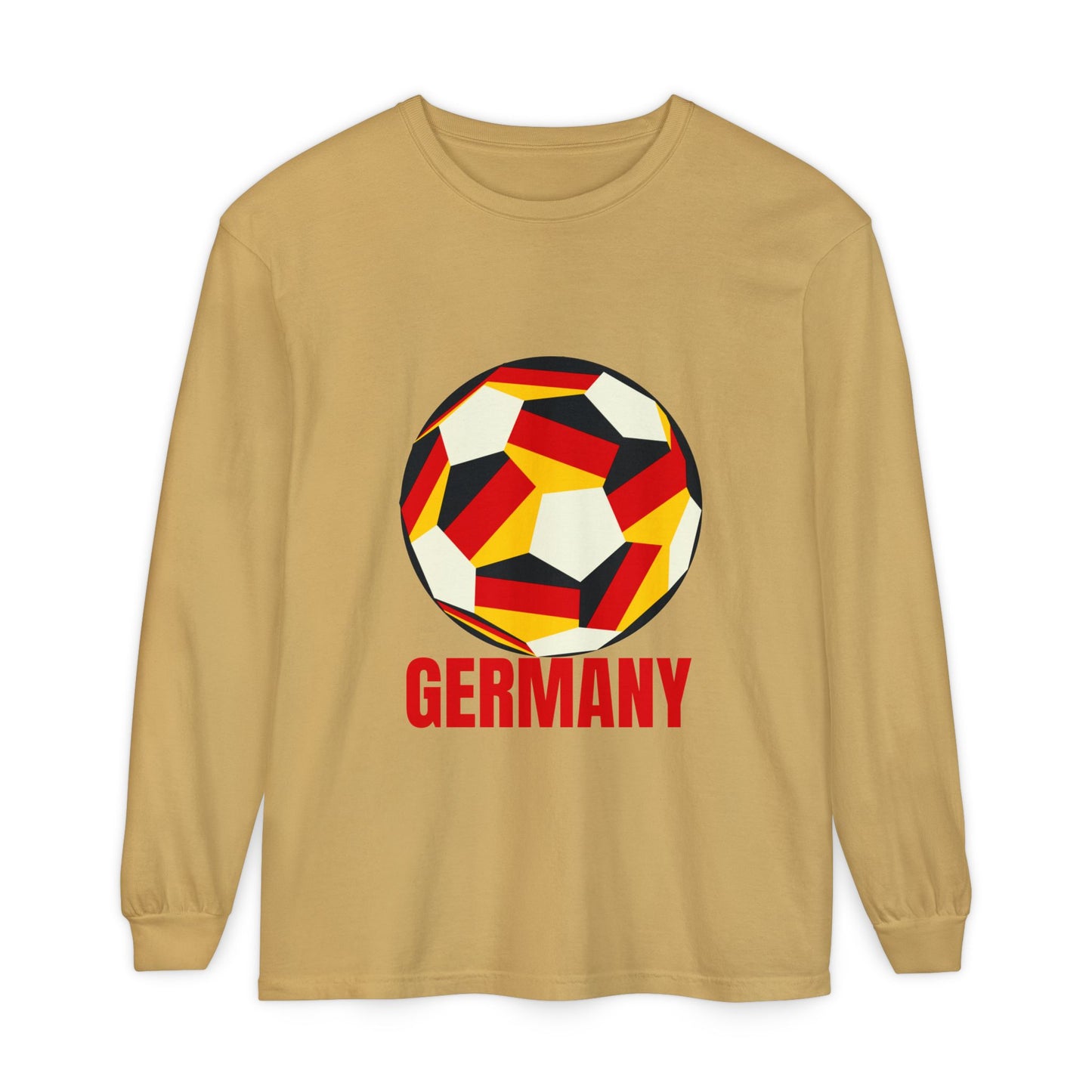 Germany Fan Specialty Soccer Ball Design Long Sleeve Tee