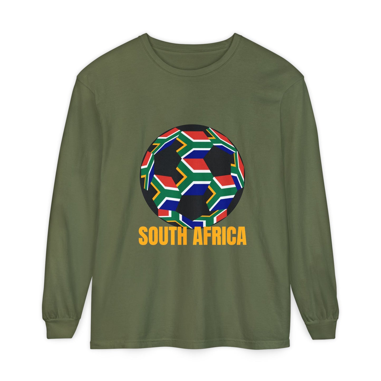 South Africa Fan Specialty Soccer Ball Design Long Sleeve Tee