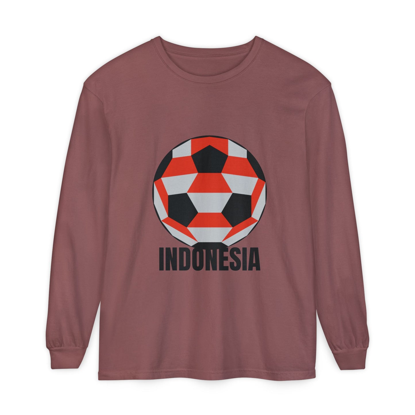 Indonesia Fan Specialty Soccer Ball Design Long Sleeve Shirt