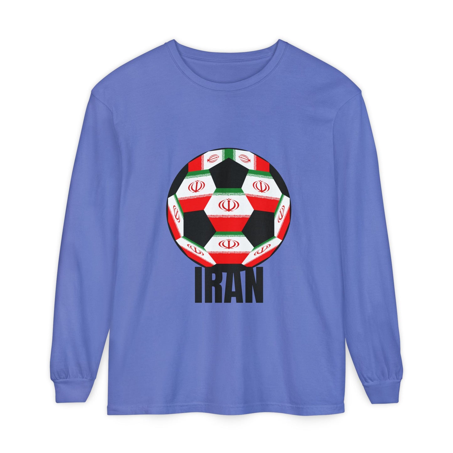 Iran Fan Specialty Soccer Ball Design Long Sleeve Shirt