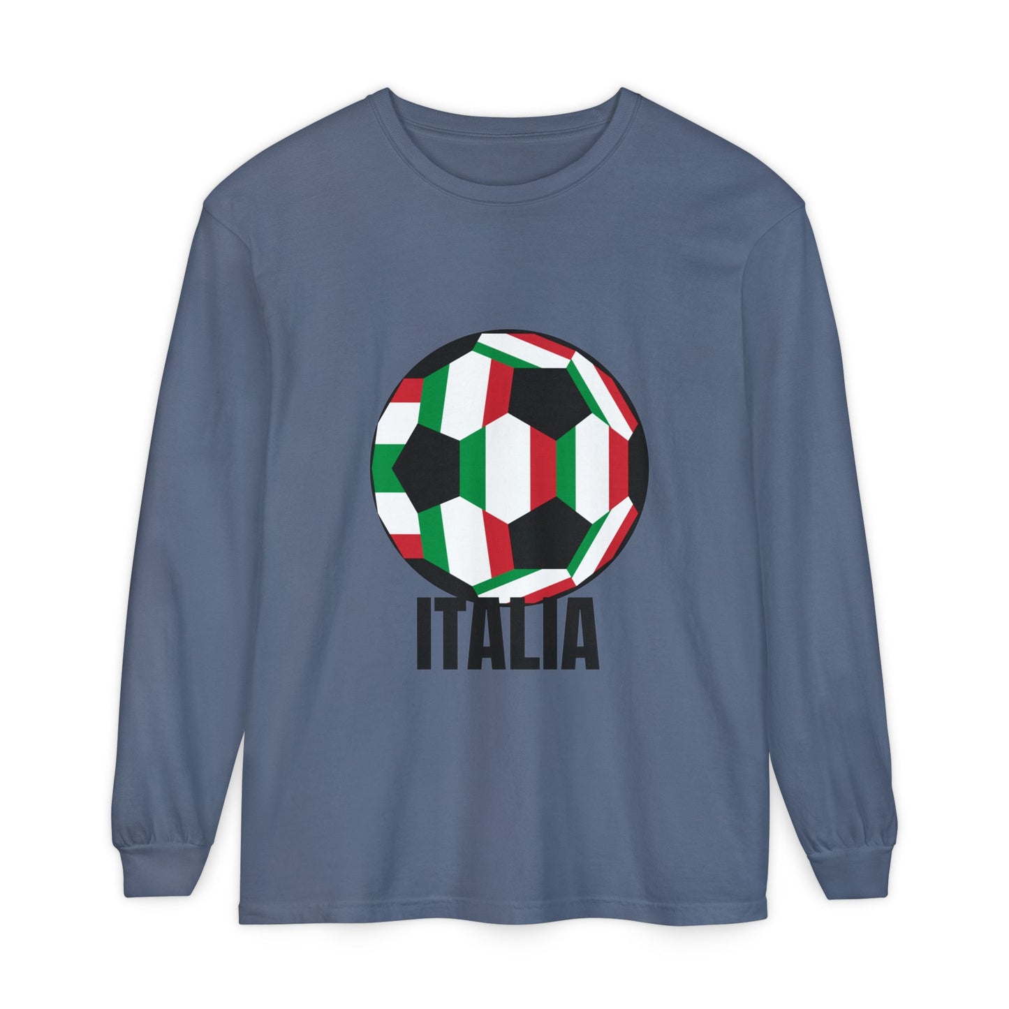 Italia Fan Specialty Soccer Ball Design Long Sleeve Tee