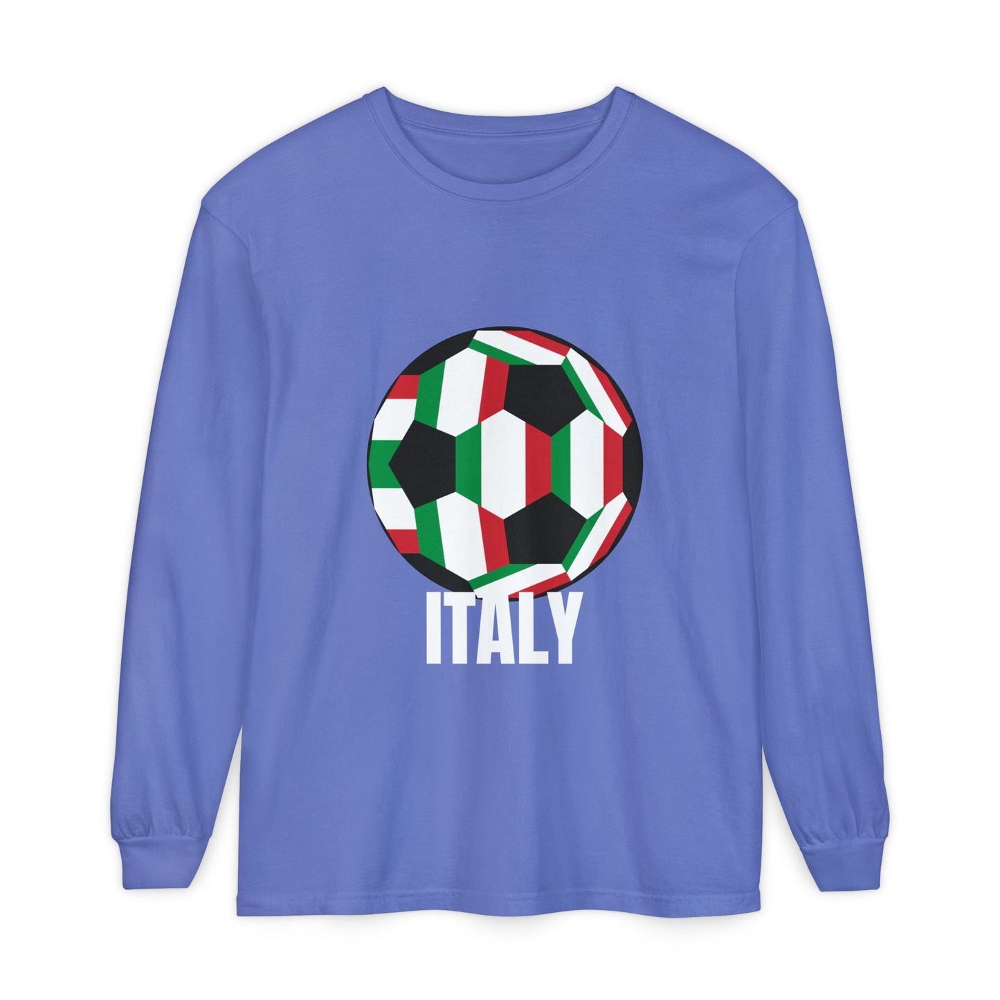Italy Fan Specialty Soccer Ball Design Long Sleeve Tee