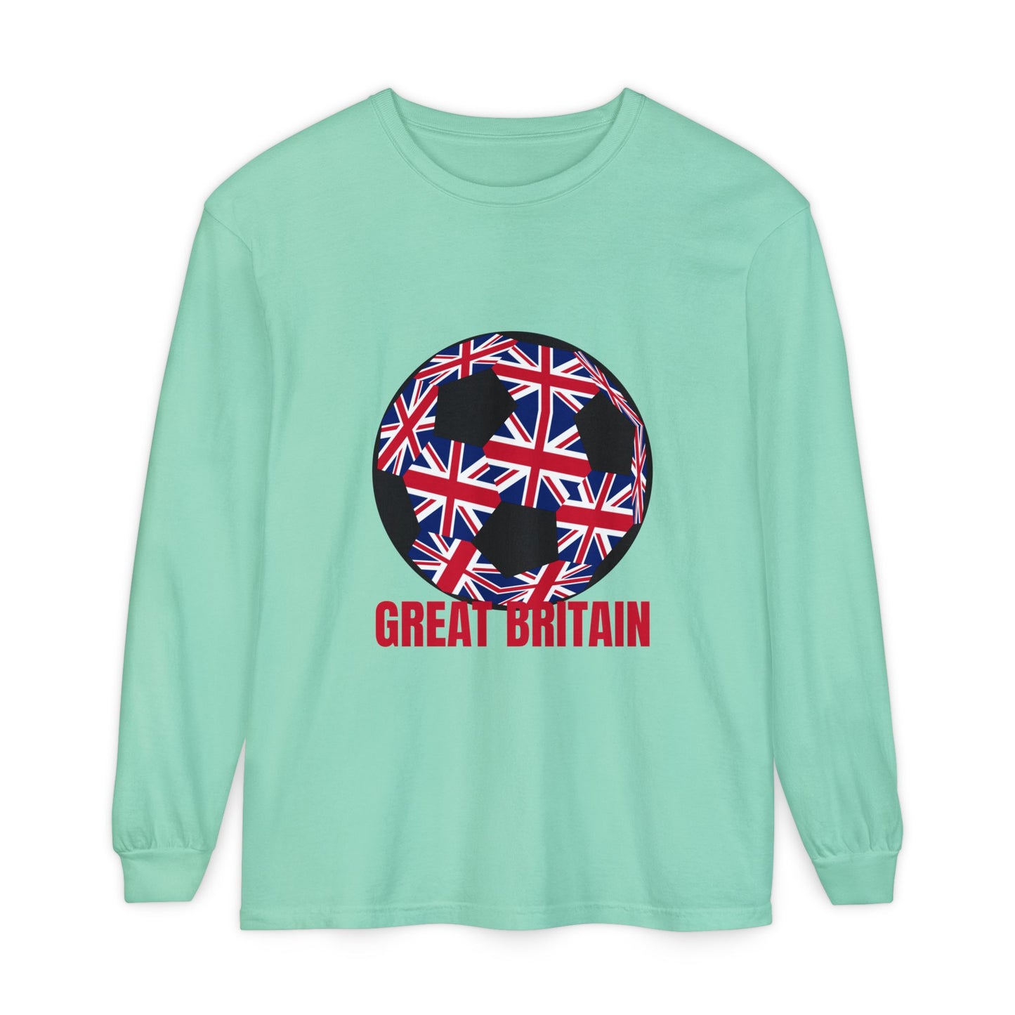 Great Britain Fan Specialty Soccer Ball Design  Long Sleeve Tee