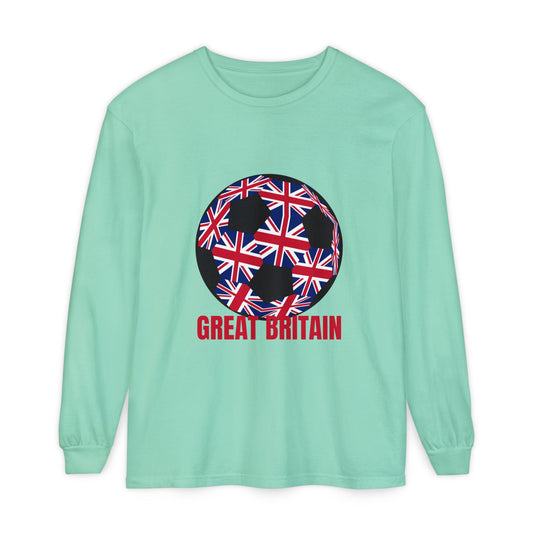 Great Britain Fan Specialty Soccer Ball Design  Long Sleeve Tee