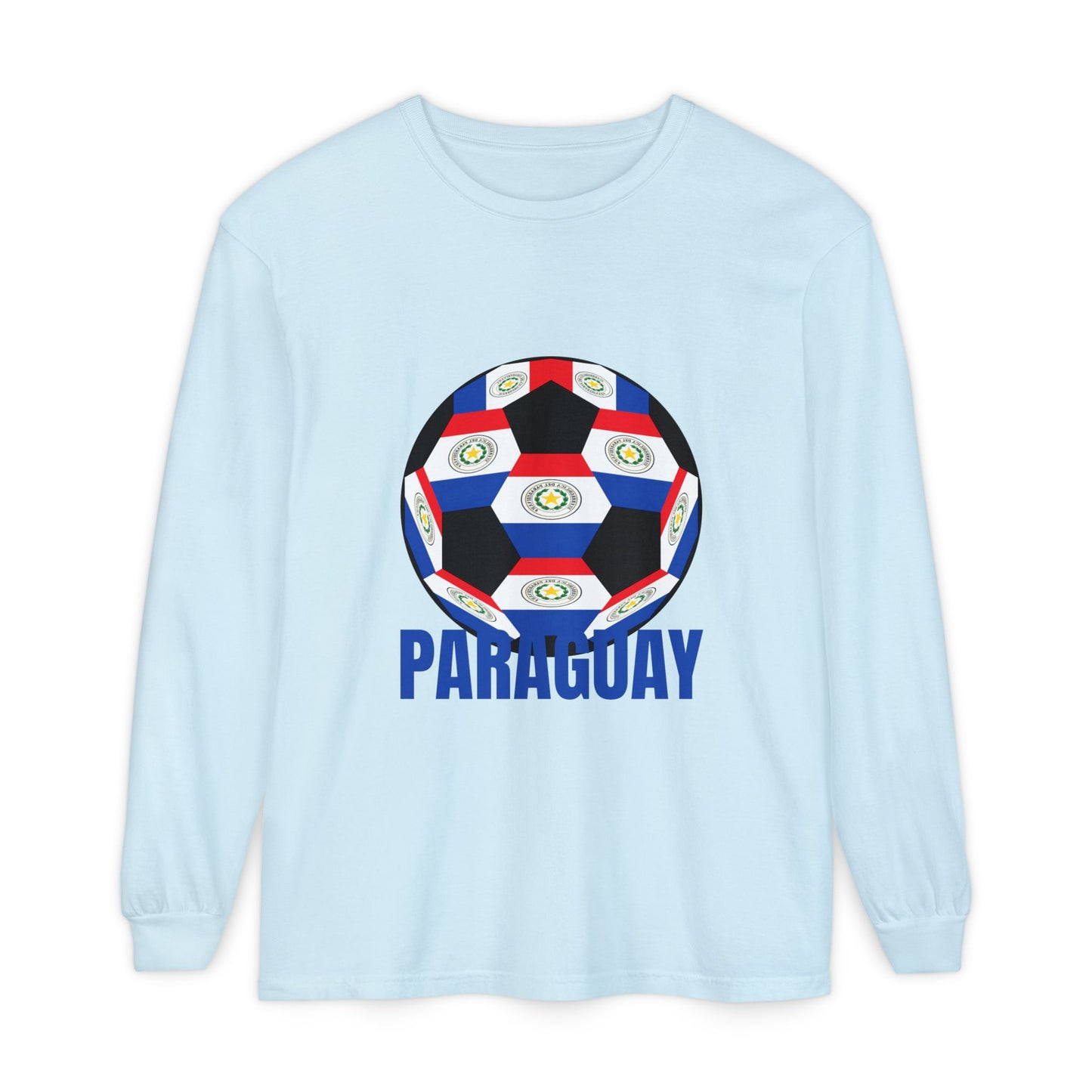 Paraguay Fan Specialty Soccer Ball Design Long Sleeve Shirt