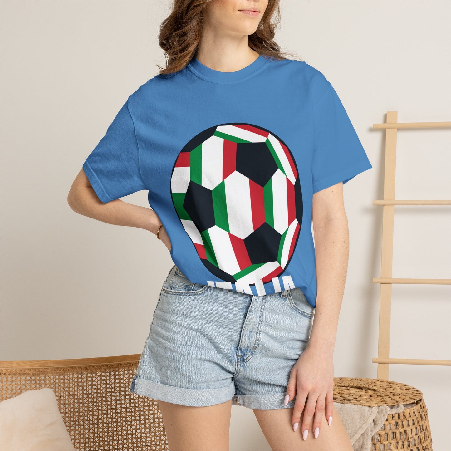 Italia Fan Specialty Soccer Ball Design T Shirt