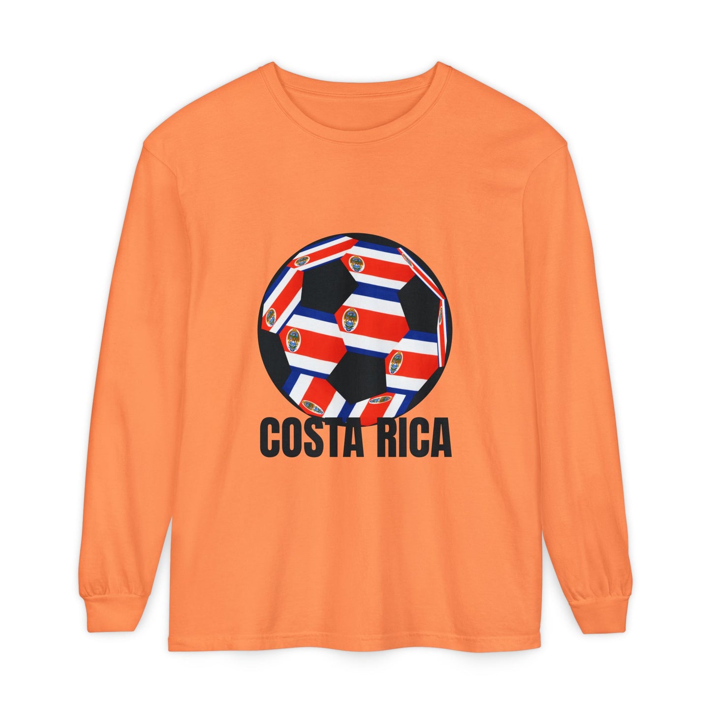 Costa Rica Fan Specialty Soccer Ball Long Sleeve Tee