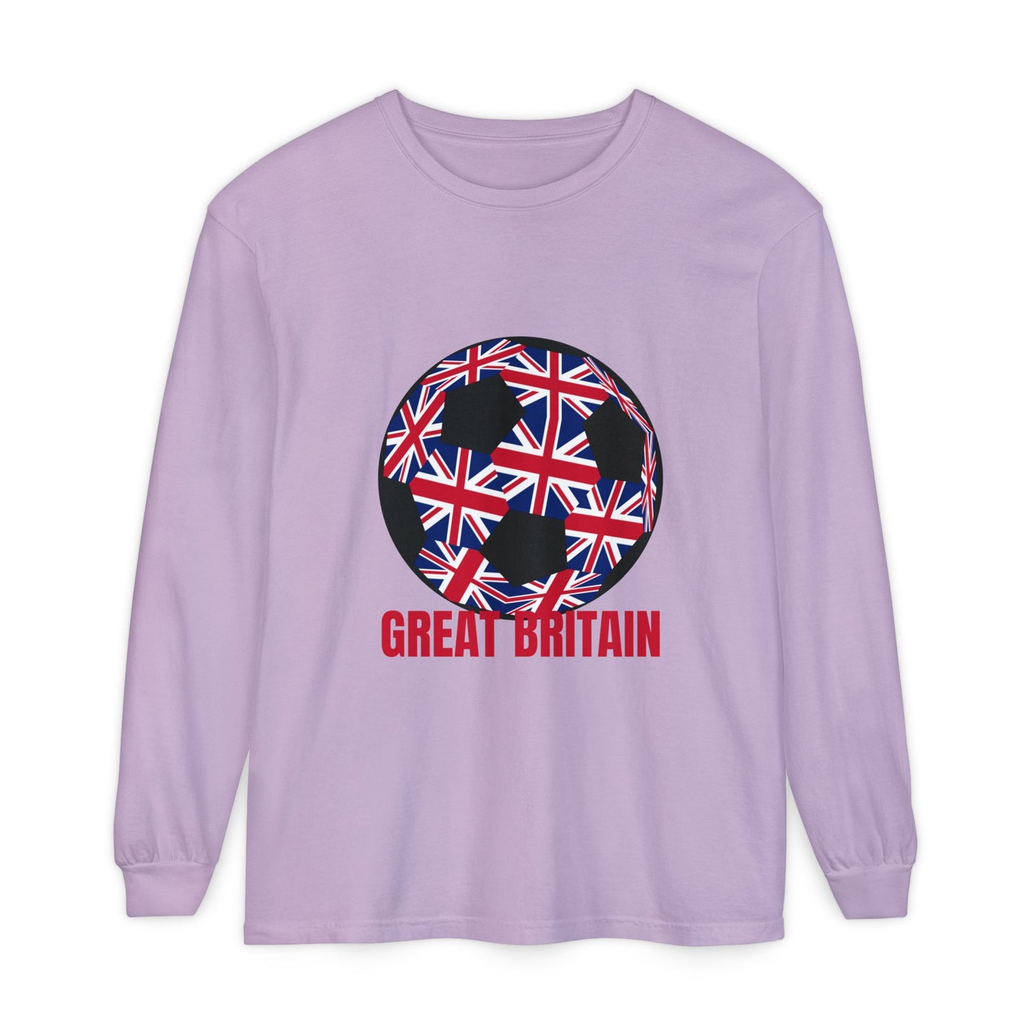 Great Britain Fan Specialty Soccer Ball Design  Long Sleeve Tee