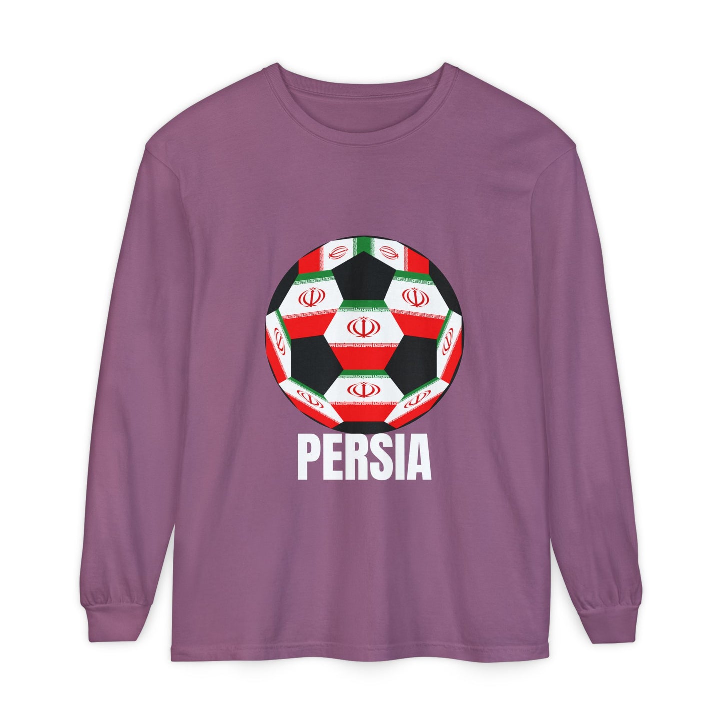 Persia Fan Specialty Soccer Ball Design Long Sleeve Shirt
