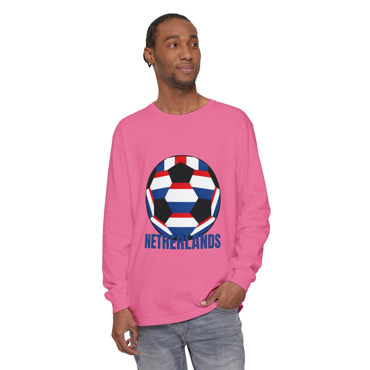 Netherlands Fan Specialty Soccer Ball Long Sleeve Tee