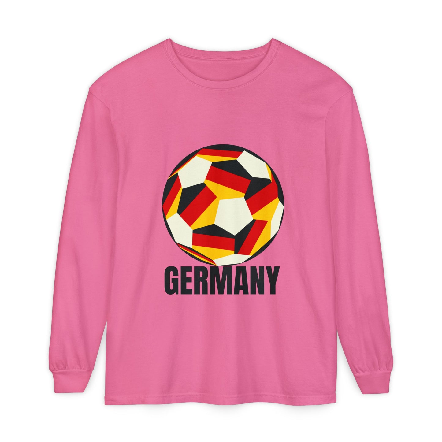 Germany Fan Specialty Soccer Ball Design Long Sleeve Tee