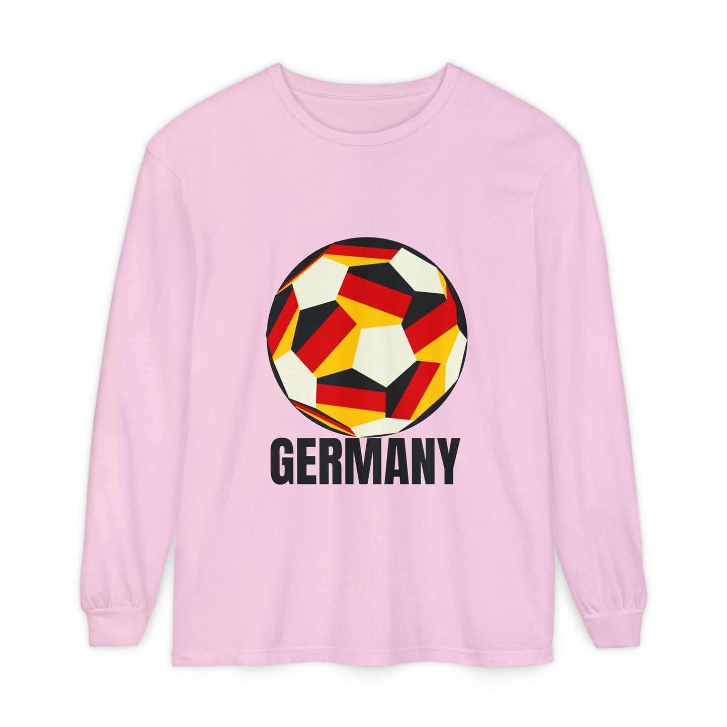 Germany Fan Specialty Soccer Ball Design Long Sleeve Tee