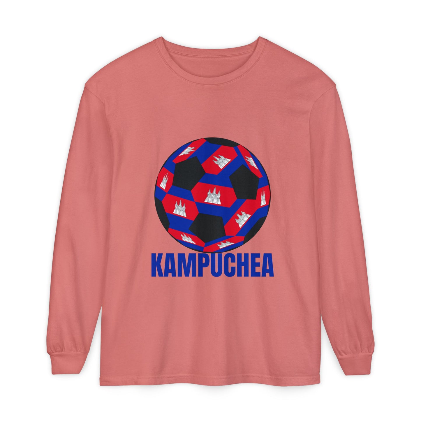 Kampuchea Fan Specialty Soccer Ball Design  Long Sleeve Tee