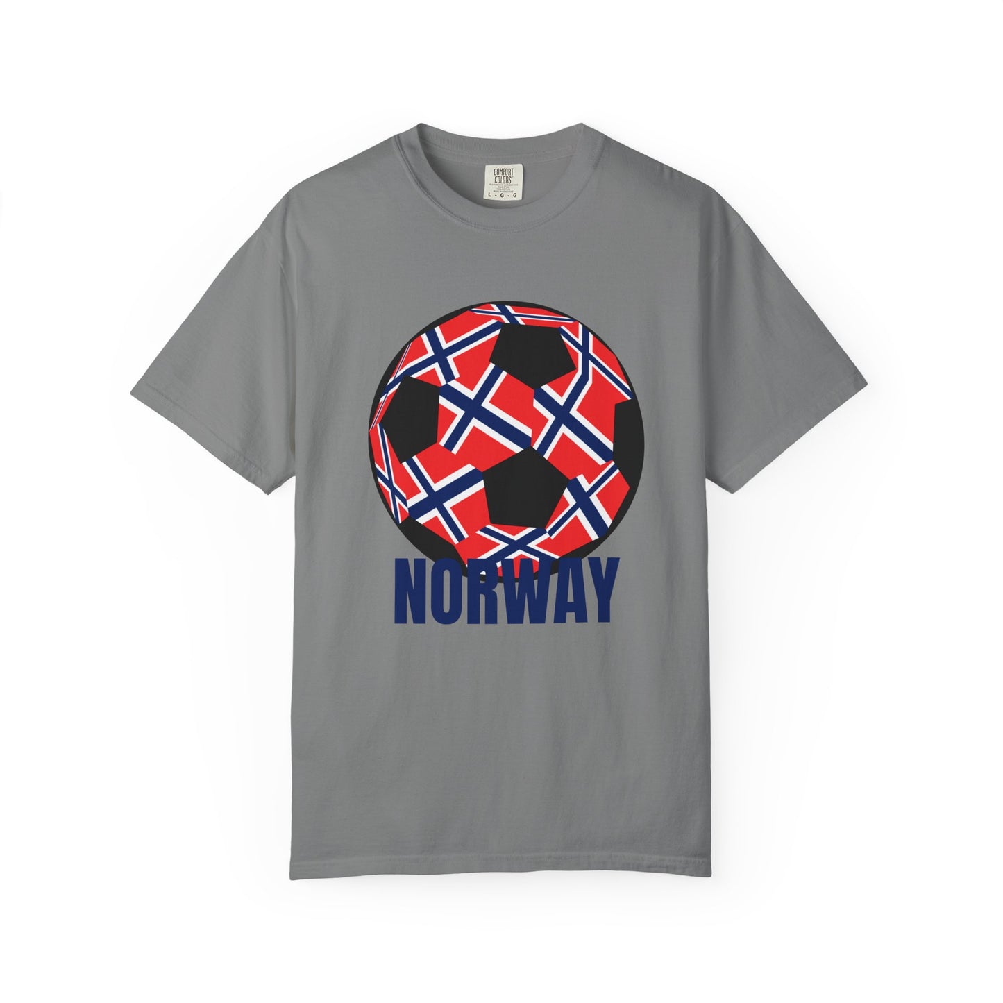 Norway Fan Specialty Soccer Ball Design T Shirt Blue Print