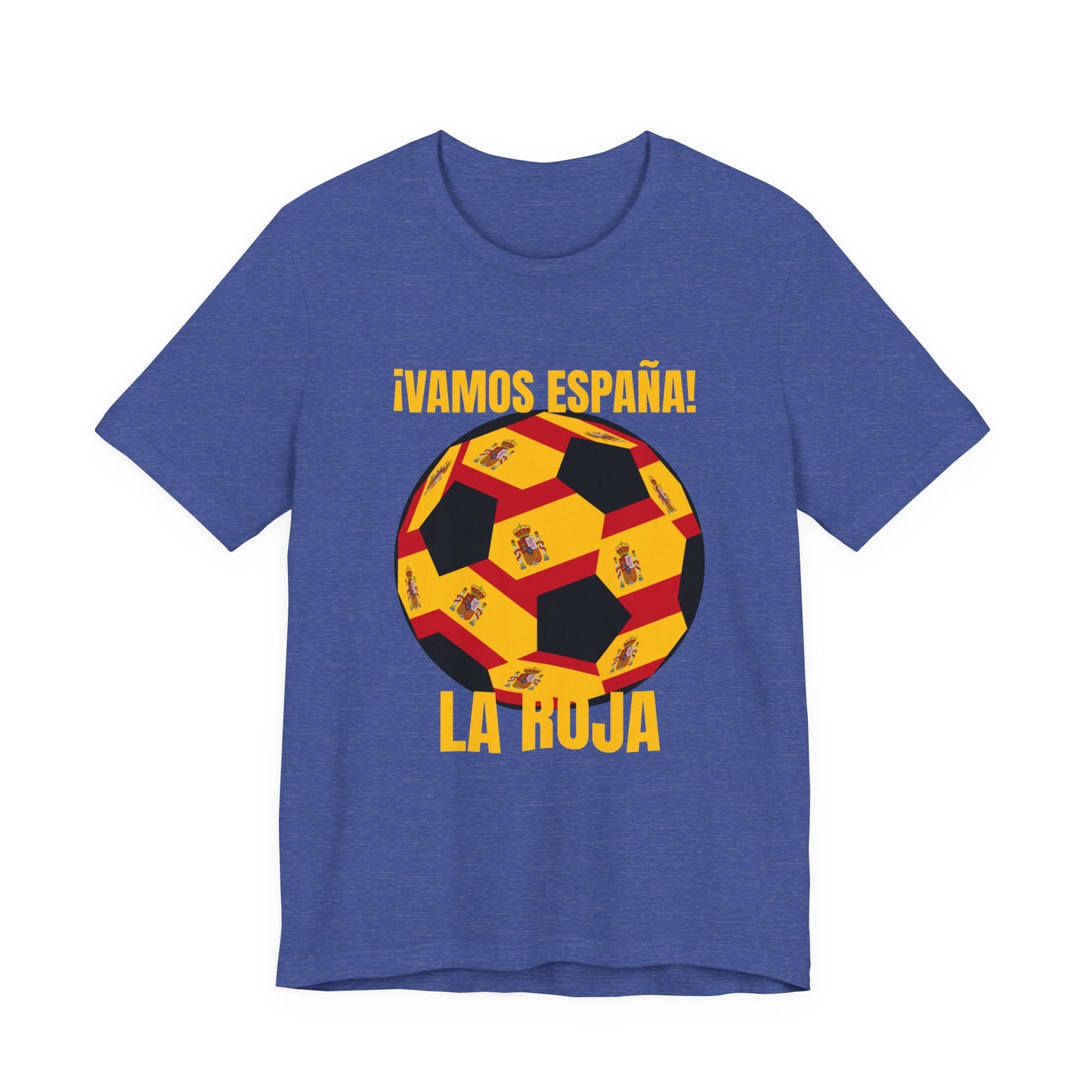 La Roja Soccer T‑Shirt - "¡Vamos España!" Spanish  T Shirt Gold Text