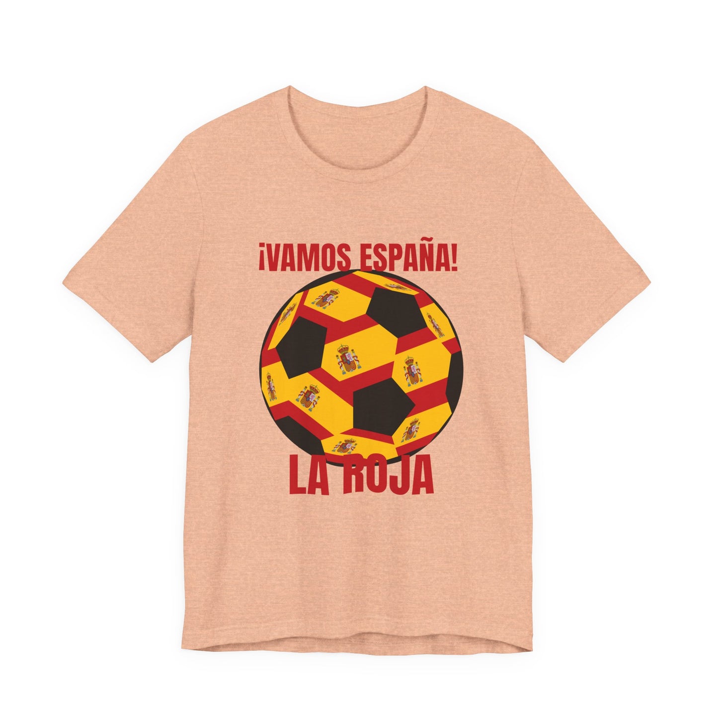 La Roja Soccer Tee - ¡Vamos España! Spanish Flag T Shirt Red Text
