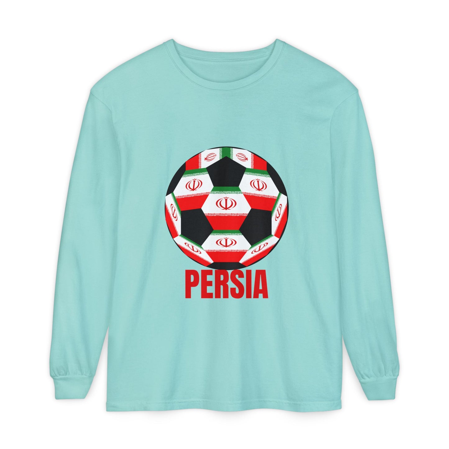 Persia Fan Specialty Soccer Ball Design  Long Sleeve Tee