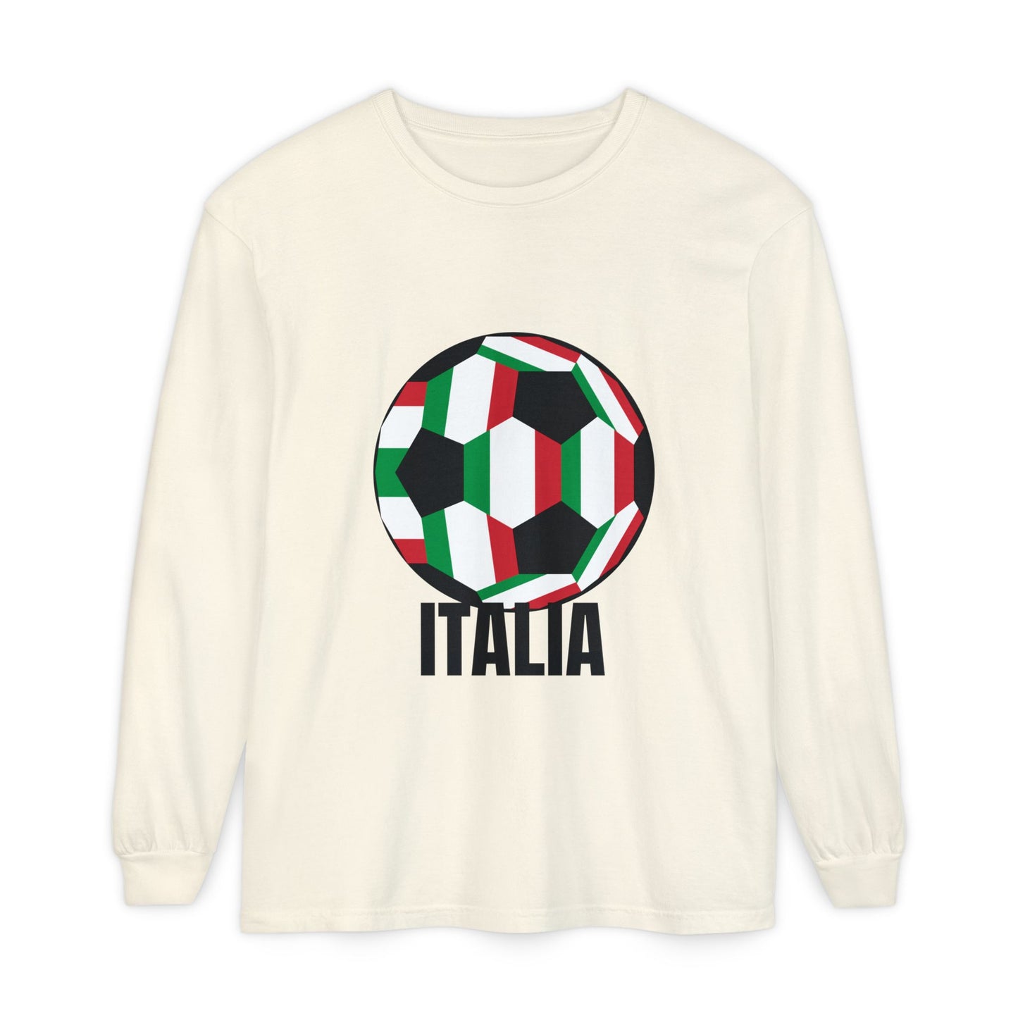 Italia Fan Specialty Soccer Ball Design Long Sleeve Tee