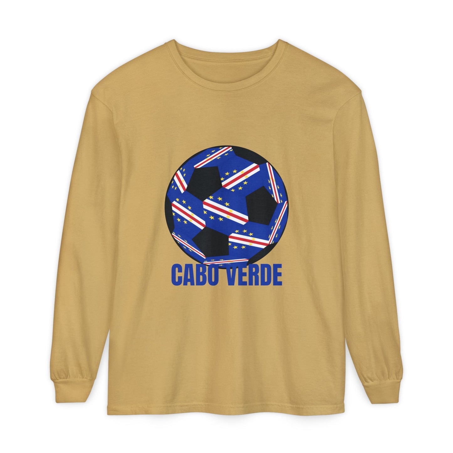 Cabo Verde Fan Specialty Soccer Ball Design Ball Long Sleeve Tee