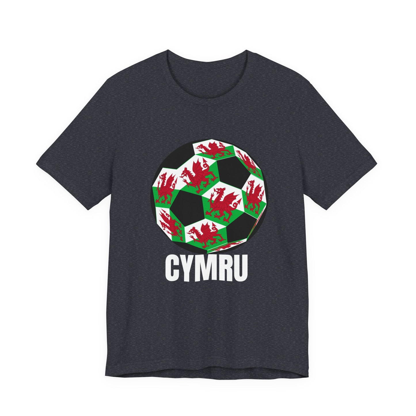 Cymru Fan Specialty Soccer Ball Design T Shirt White Text