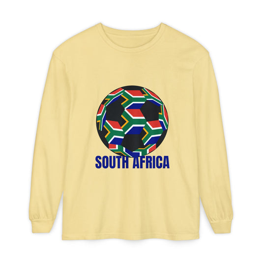 South Africa Fan Specialty Soccer Ball Design Long Sleeve Tee