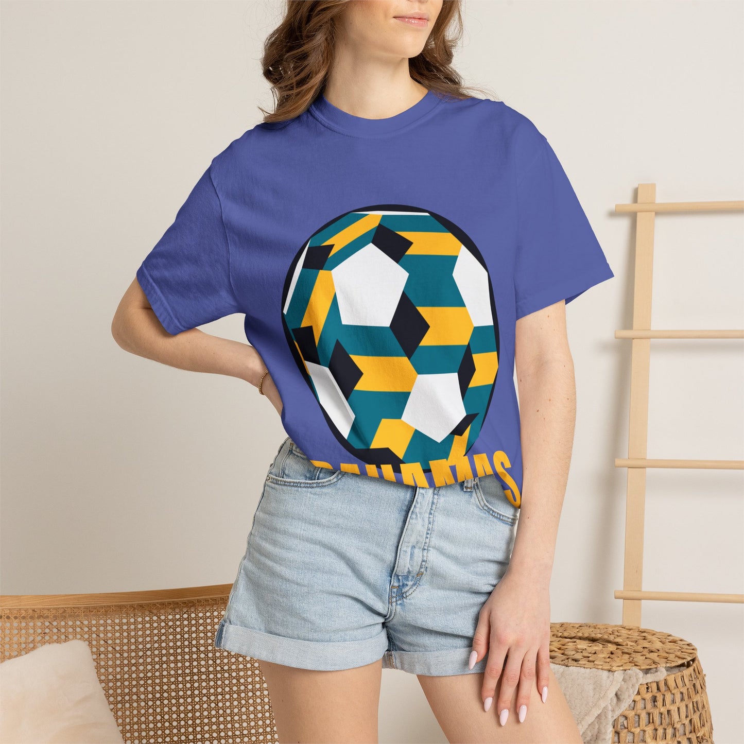 Bahamas Fan Specialty Soccer Ball Design T Shirt