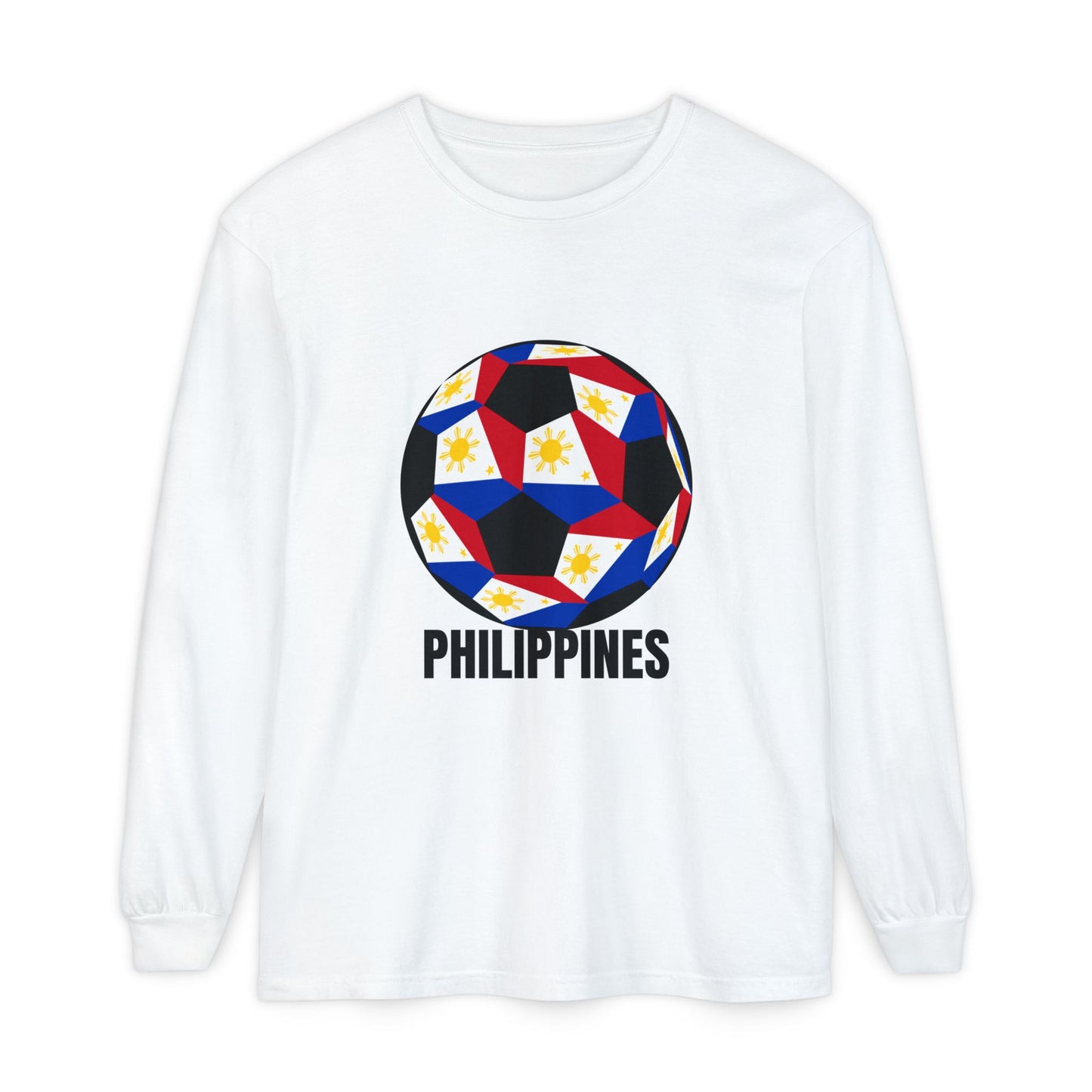 Philippines Fan Specialty Soccer Ball Design Long Sleeve Tee