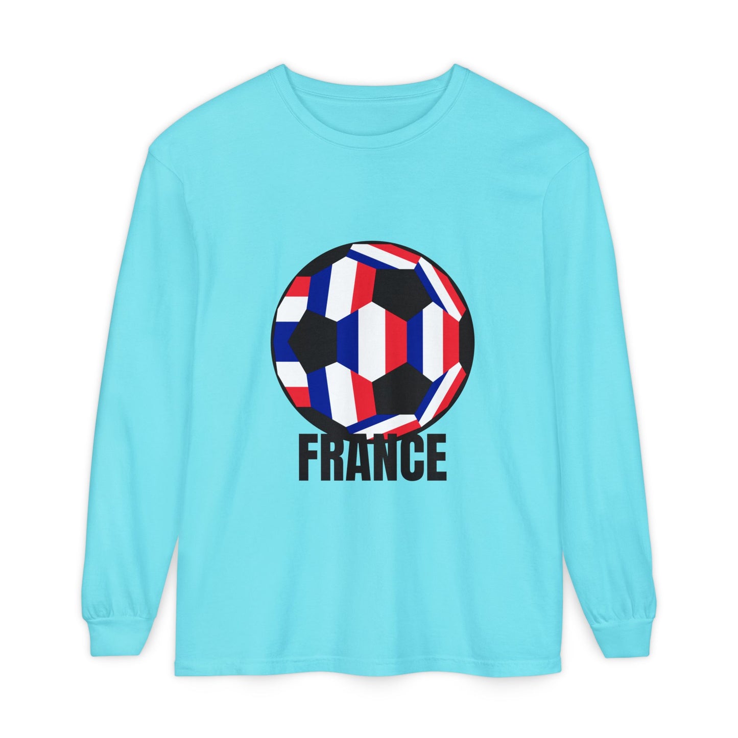 France Fan Specialty Soccer Ball Design Soccer Long Sleeve Tee