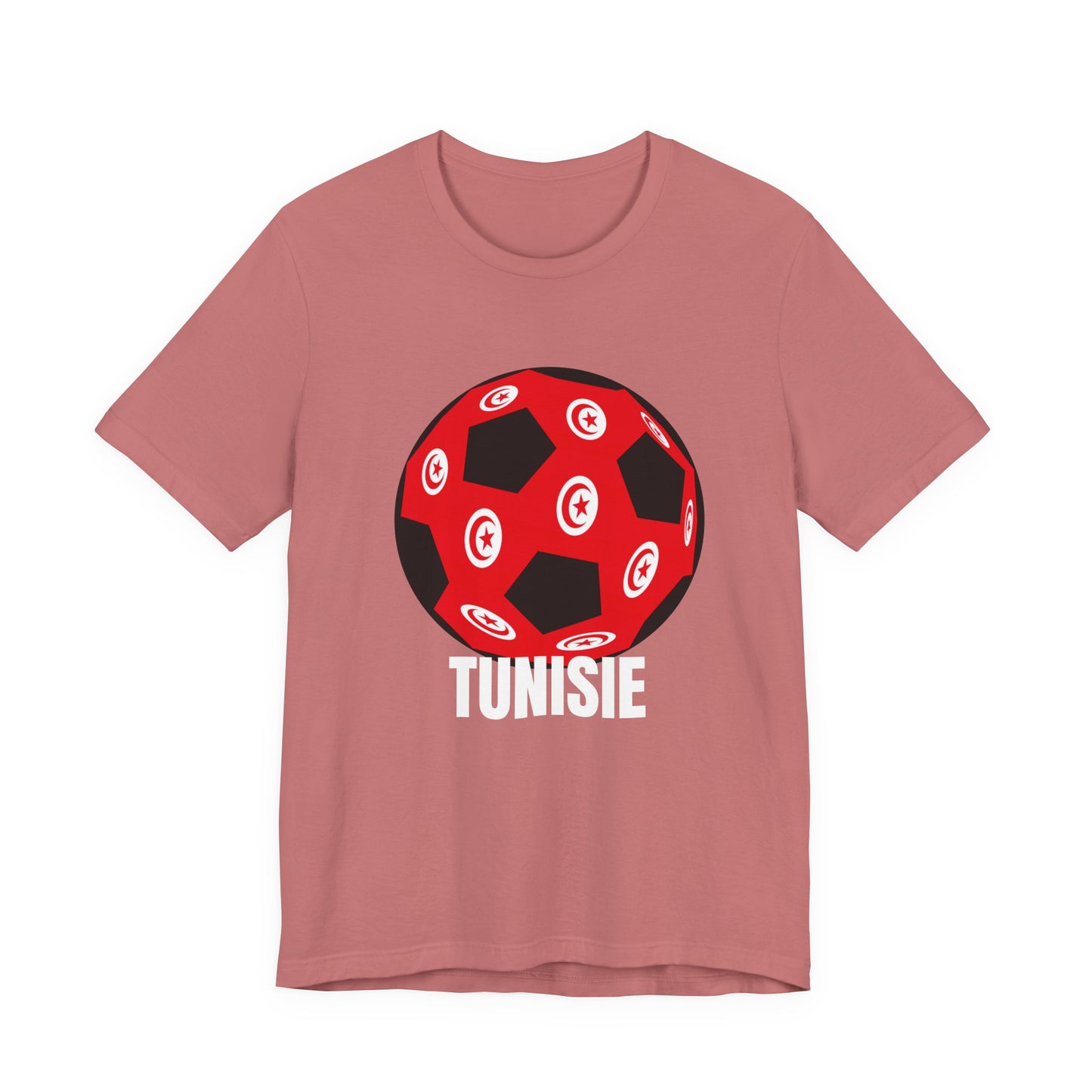 Tunisie Fan Specialty Soccer Ball Design T Shirt White Text