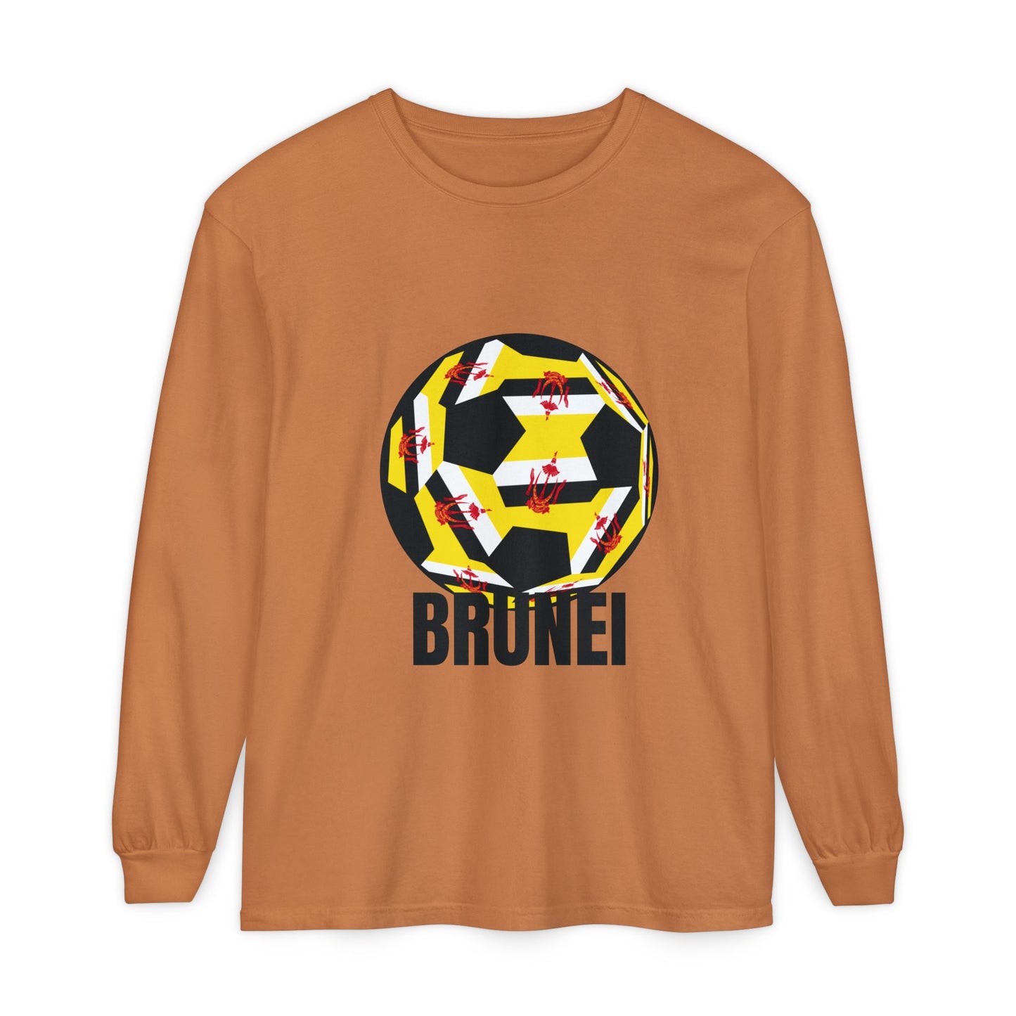 Brunei Fan Specialty Soccer Ball Design Long Sleeve Tee