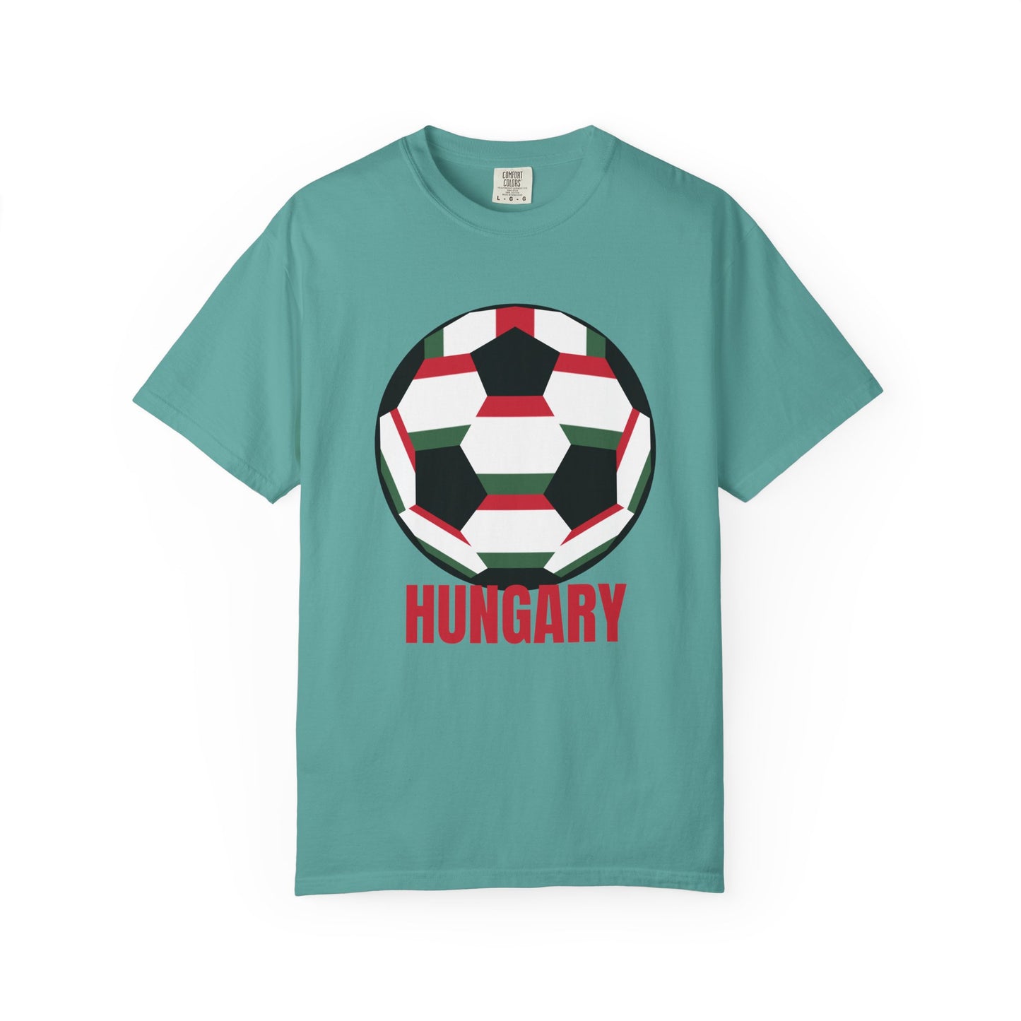 Hungary Fan Specialty Soccer Ball Design T Shirt Red Print