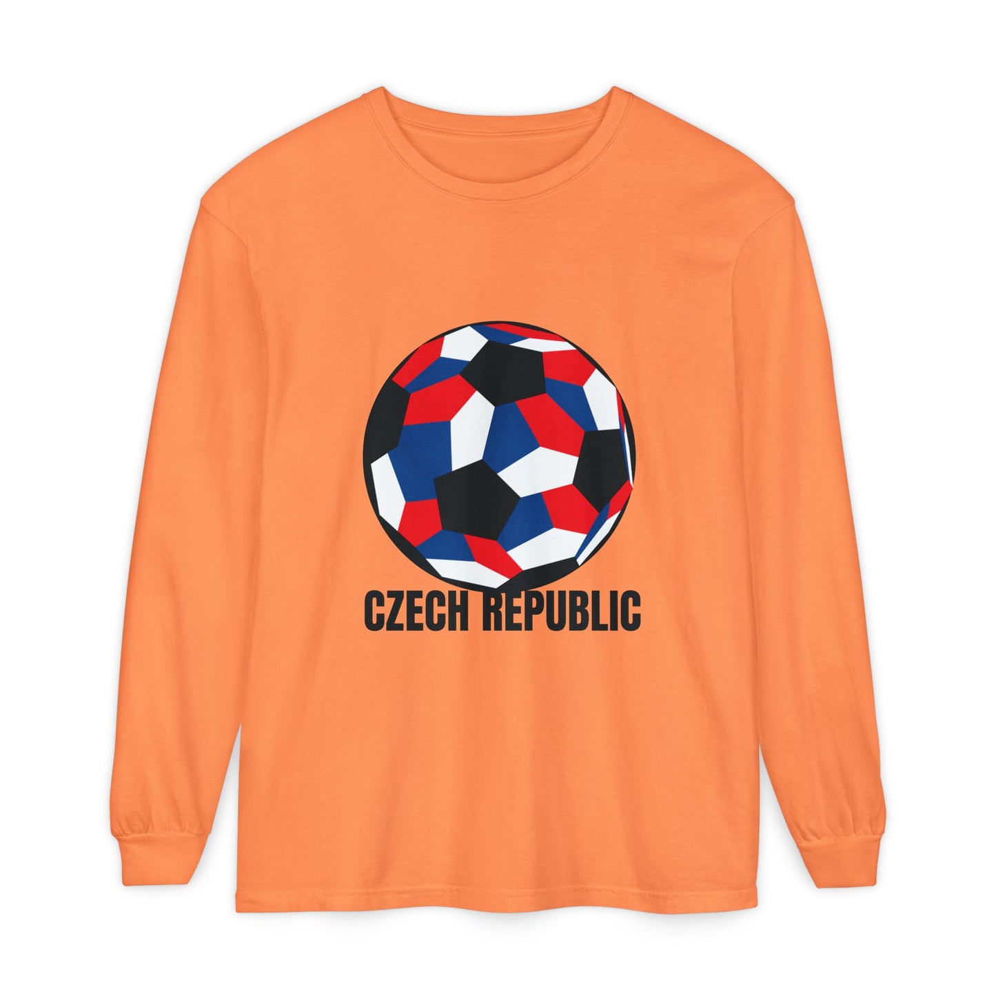 Czech Republic Fan Specialty Soccer Ball Design Long Sleeve Tee