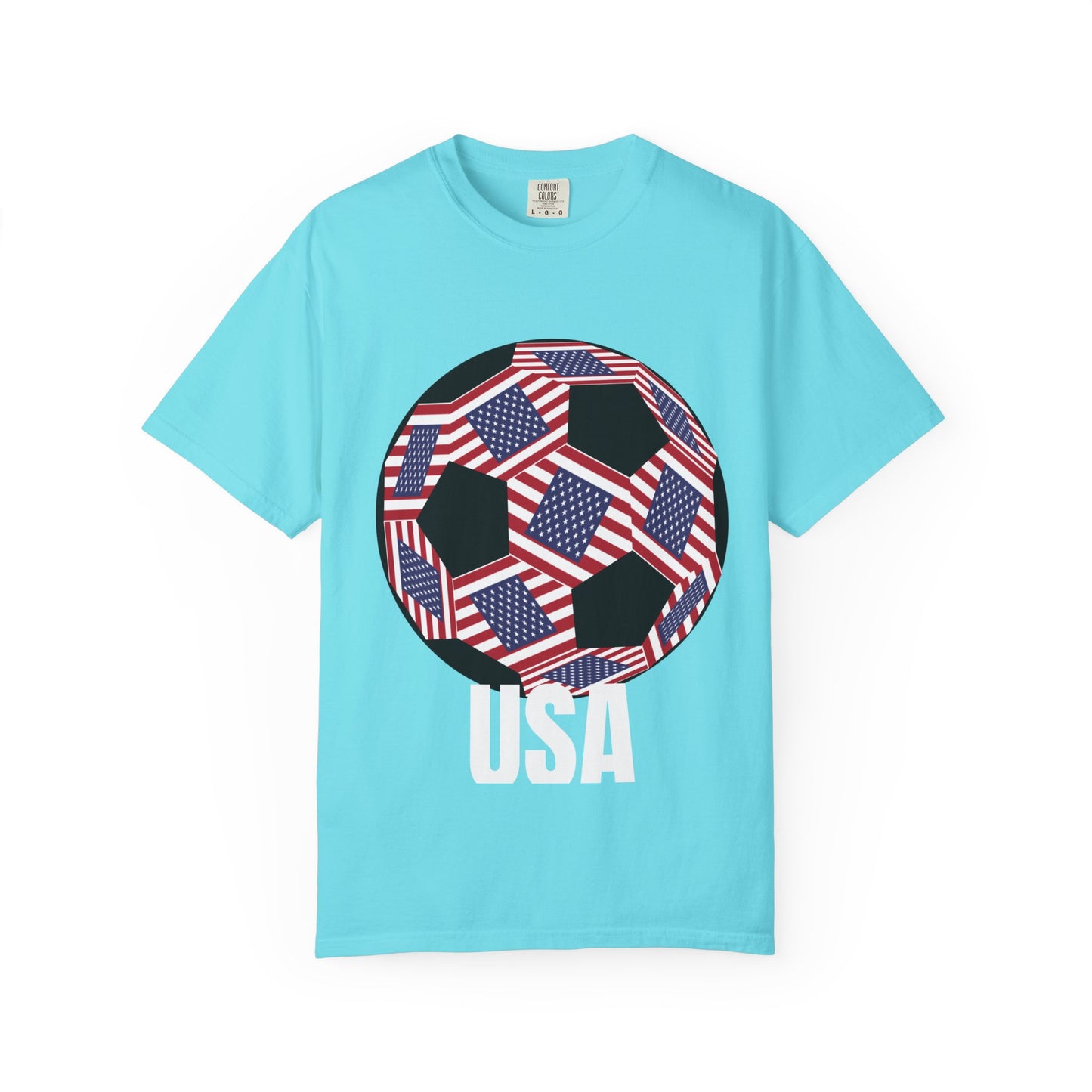 Patriotic USA Fan Specialty Soccer Ball Design T Shirt