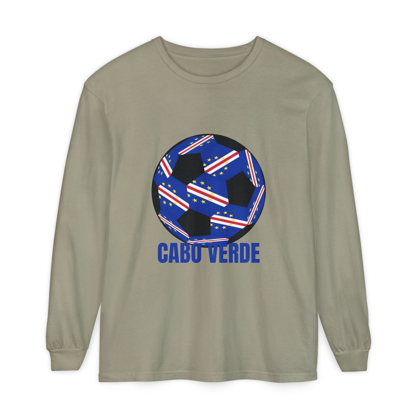 Cabo Verde Fan Specialty Soccer Ball Design Ball Long Sleeve Tee