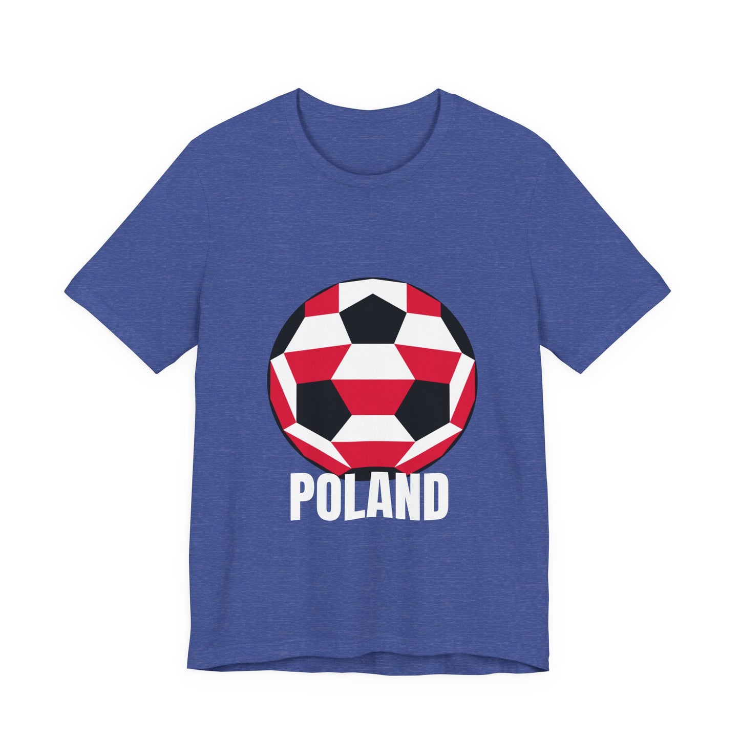 Poland Fan Specialty Soccer Ball Design T Shirt White Text