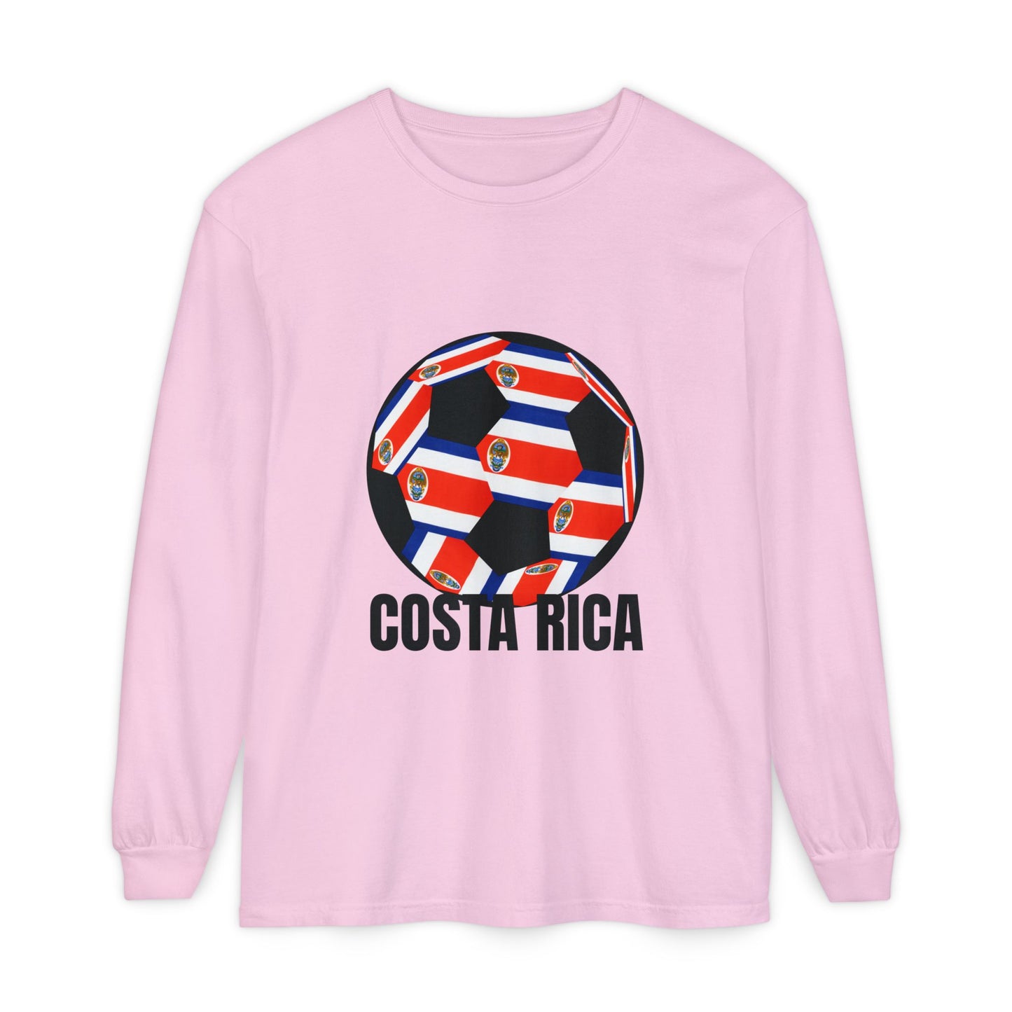 Costa Rica Fan Specialty Soccer Ball Long Sleeve Tee