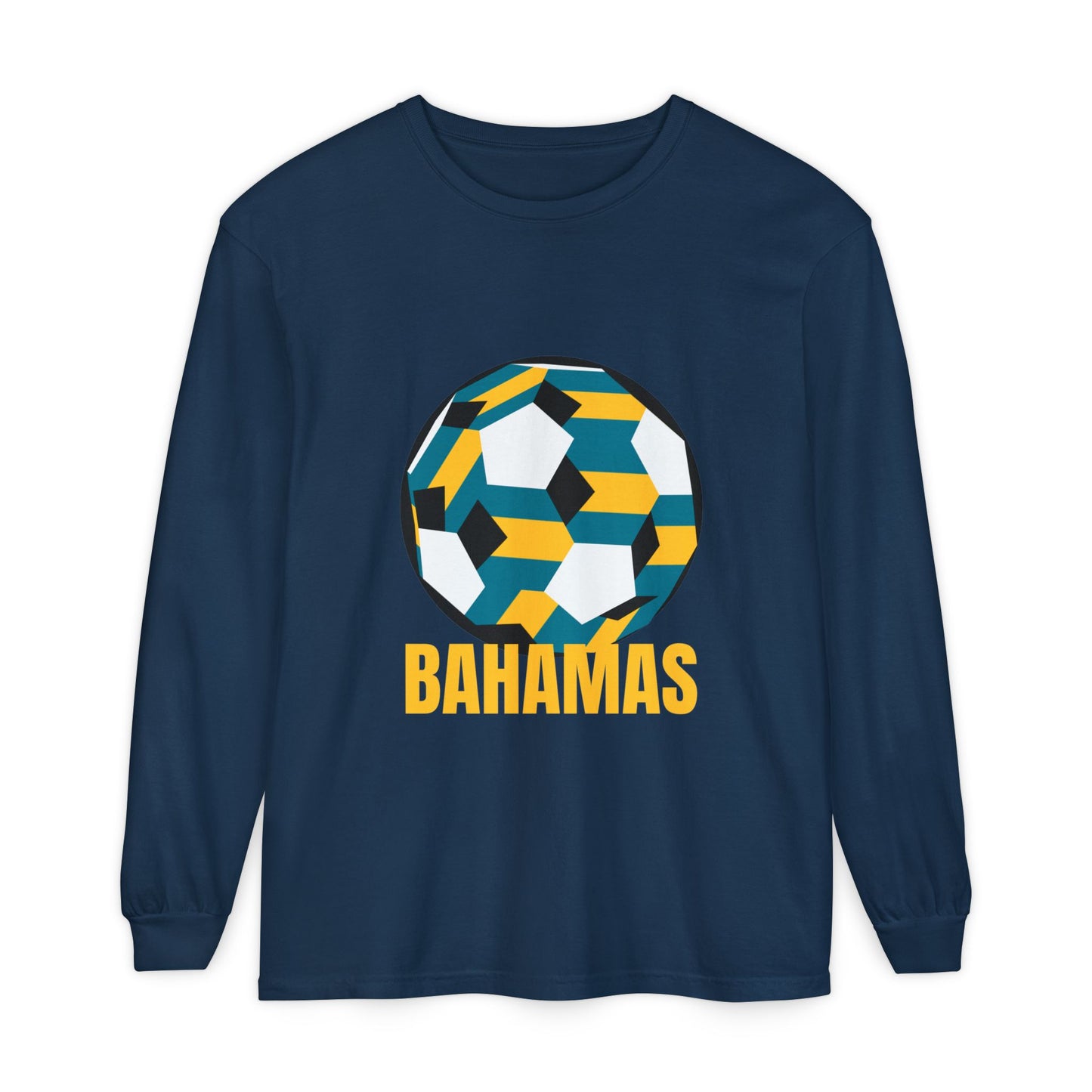 Bahamas Fan Specialty Soccer Ball Design  Long Sleeve Tee