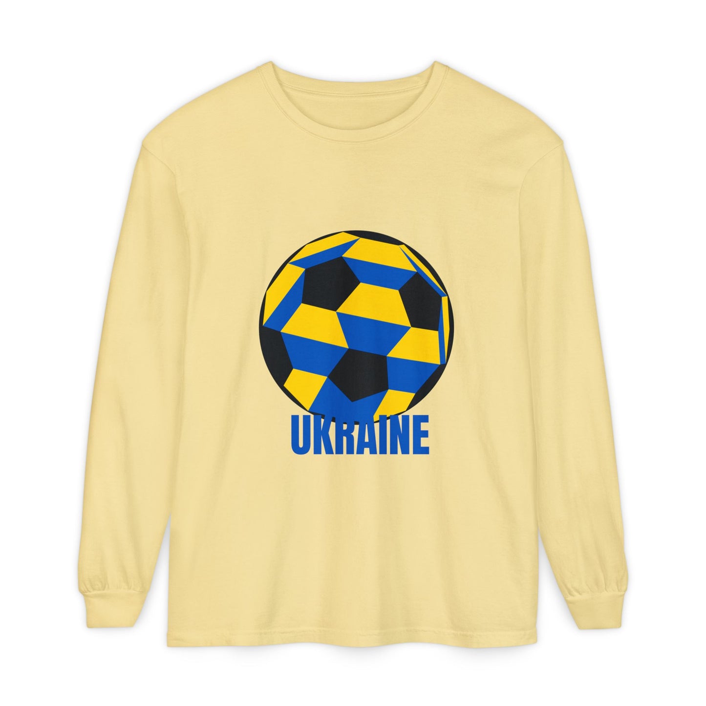 Ukraine Fan Specialty Soccer Ball Design  Long Sleeve Tee