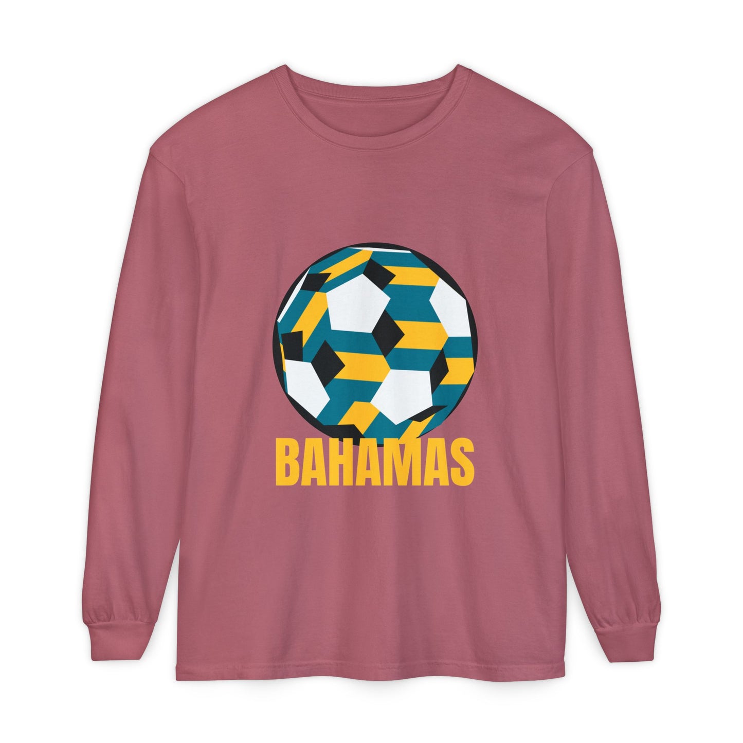 Bahamas Fan Specialty Soccer Ball Design  Long Sleeve Tee