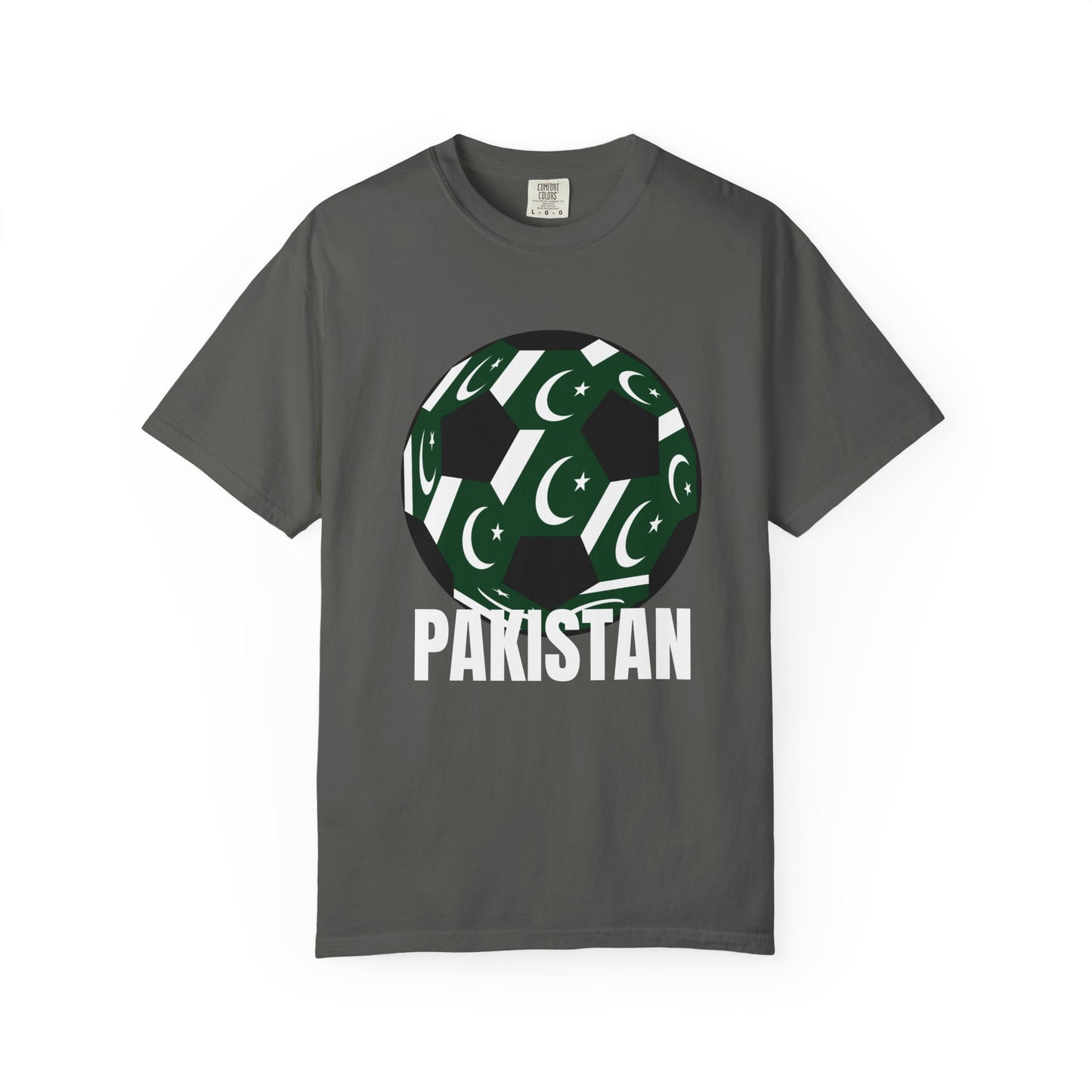 Pakistan Fan Specialty Soccer Ball Design T Shirt White Text