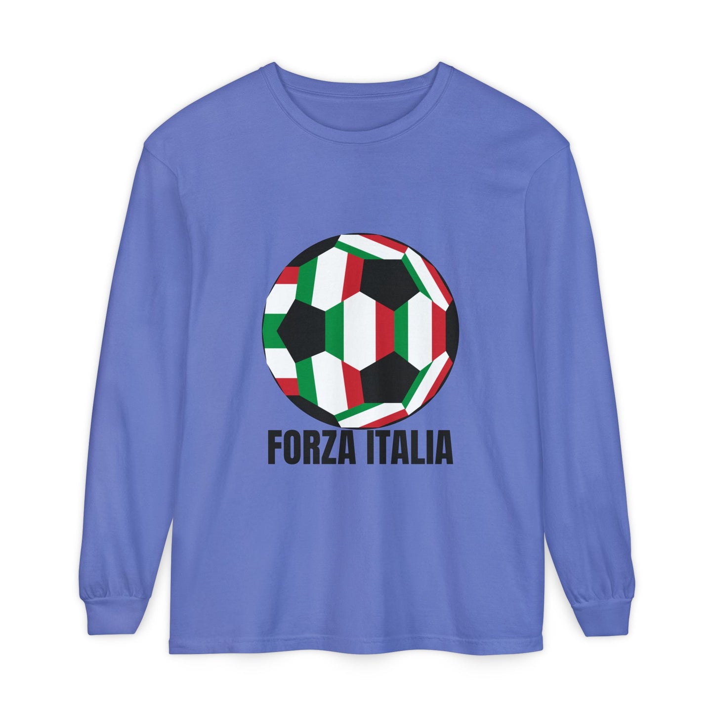 Forza Italia Fan Specialty Soccer Ball Design Long Sleeve T-Shirt