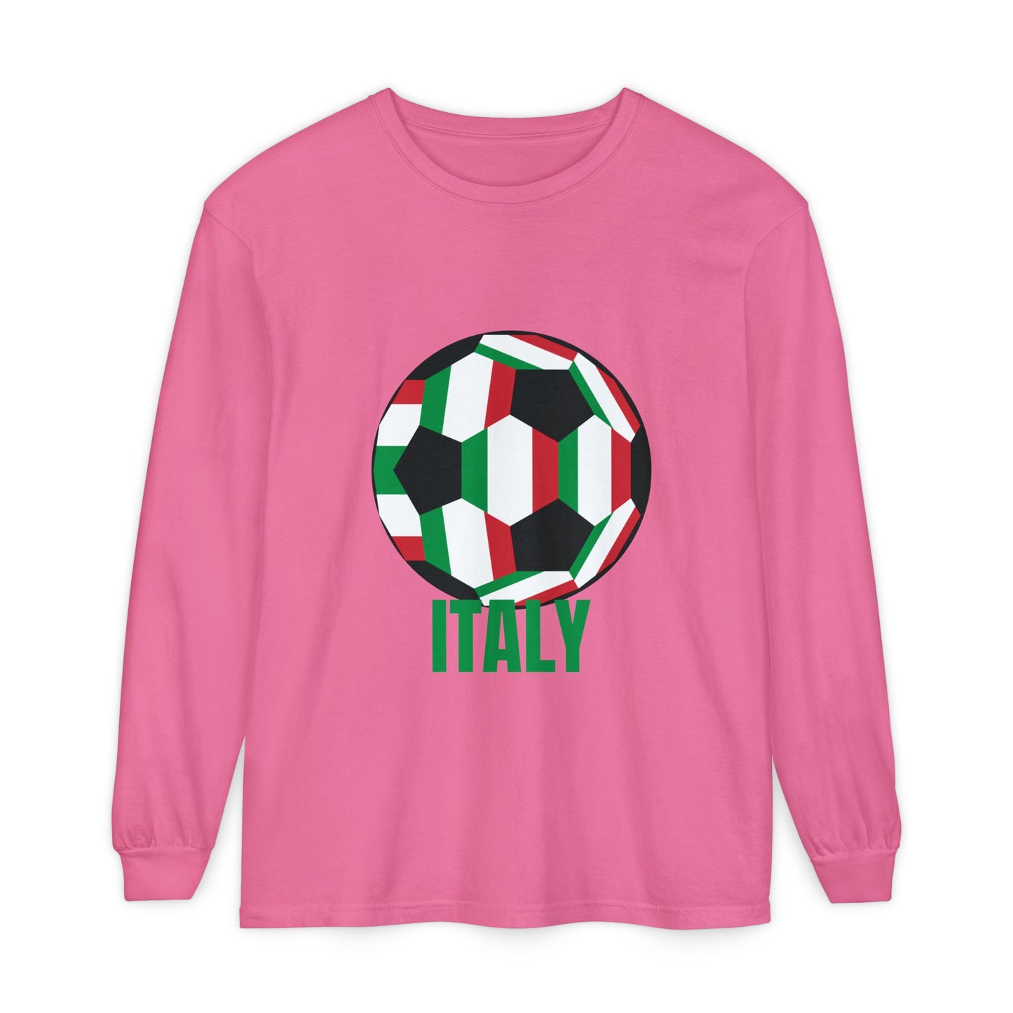 Italy Fan Specialty Soccer Ball Design Long Sleeve Tee