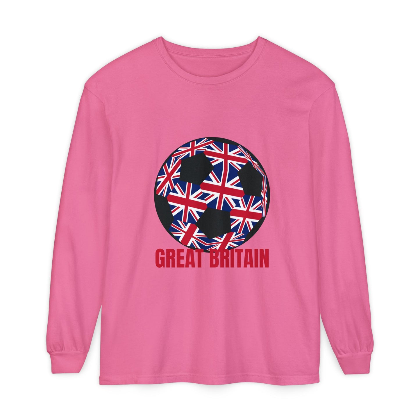 Great Britain Fan Specialty Soccer Ball Design  Long Sleeve Tee