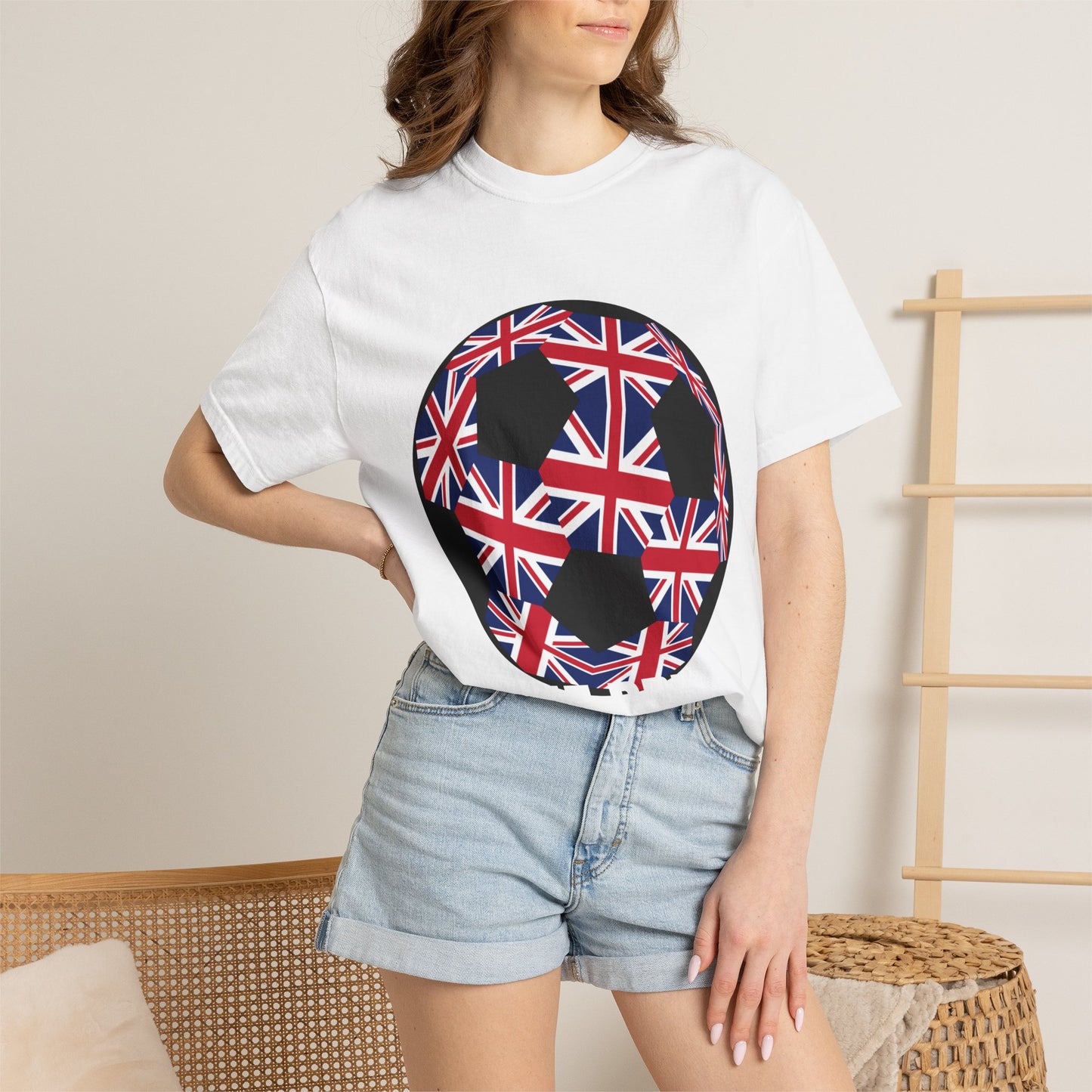 Great Britain Fan Specialty Soccer Ball Design T Shirt