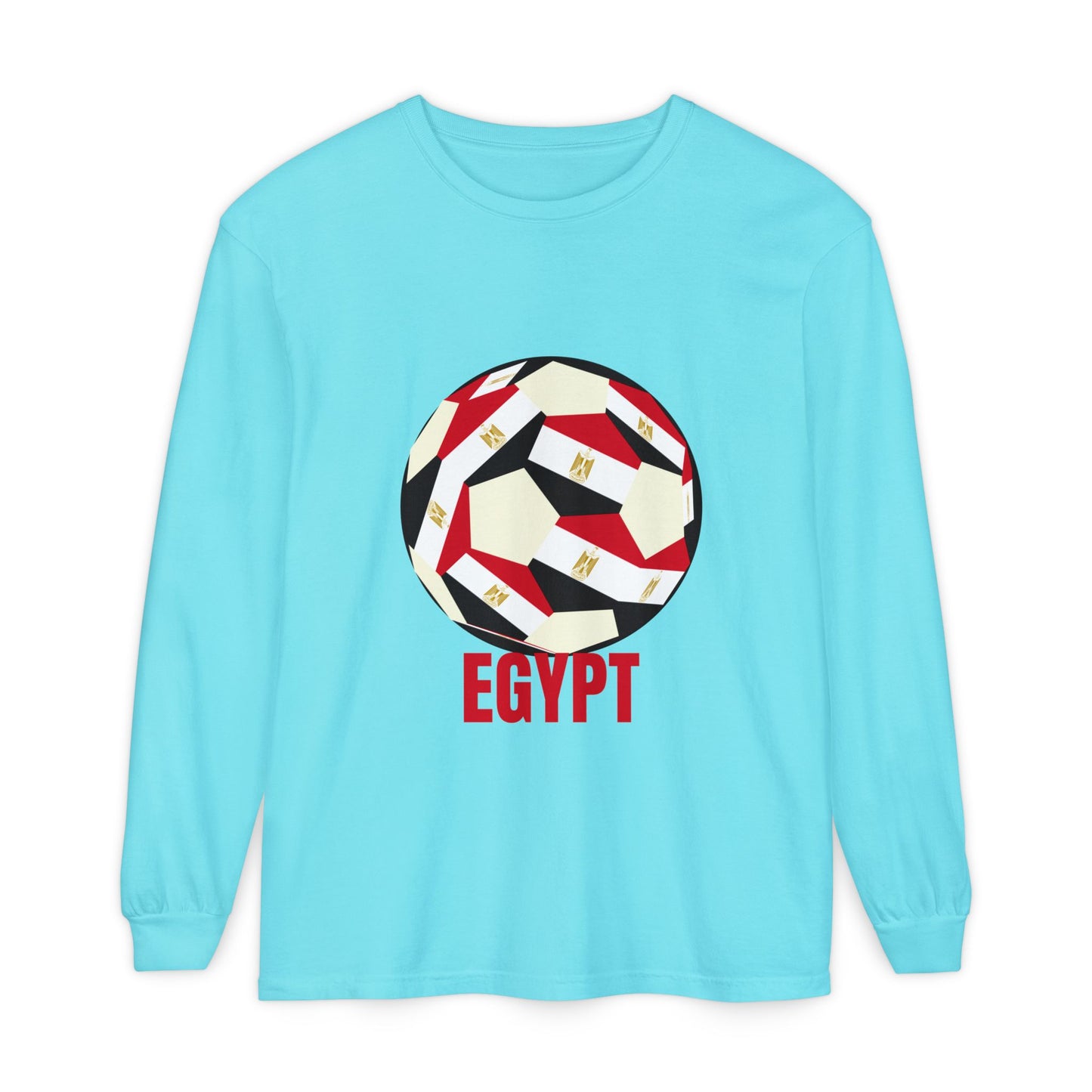 Egypt Fan Specialty Soccer Ball Design Long Sleeve Tee