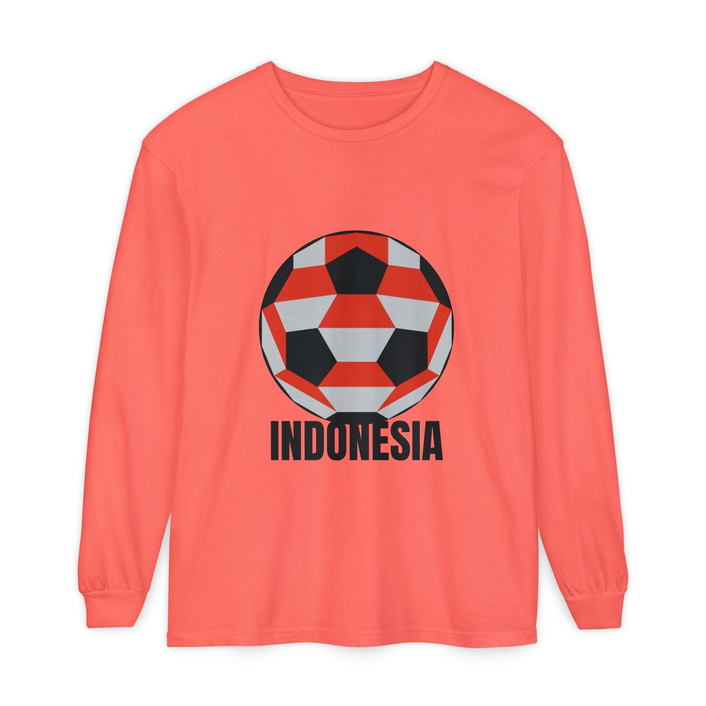 Indonesia Fan Specialty Soccer Ball Design Long Sleeve Shirt