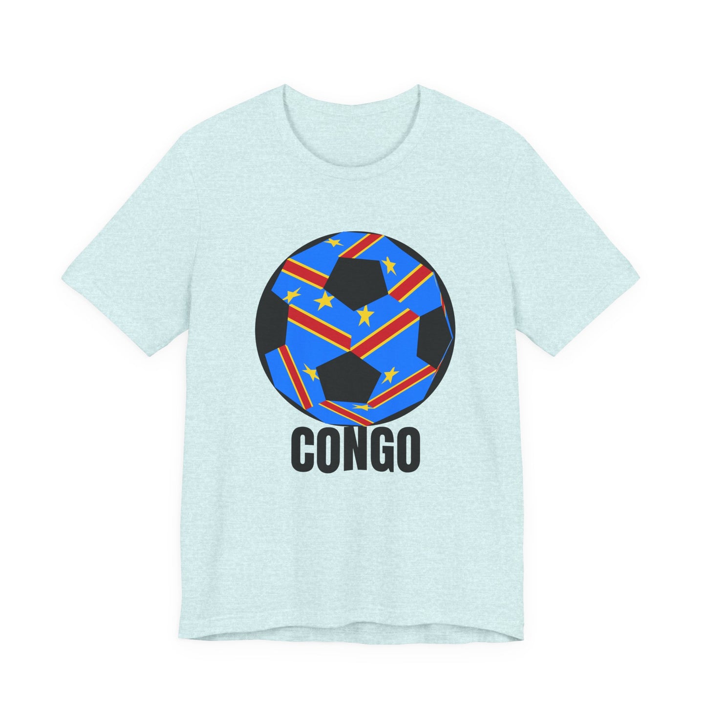 Congo Fan Specialty Soccer Ball Design T Shirt Black Text