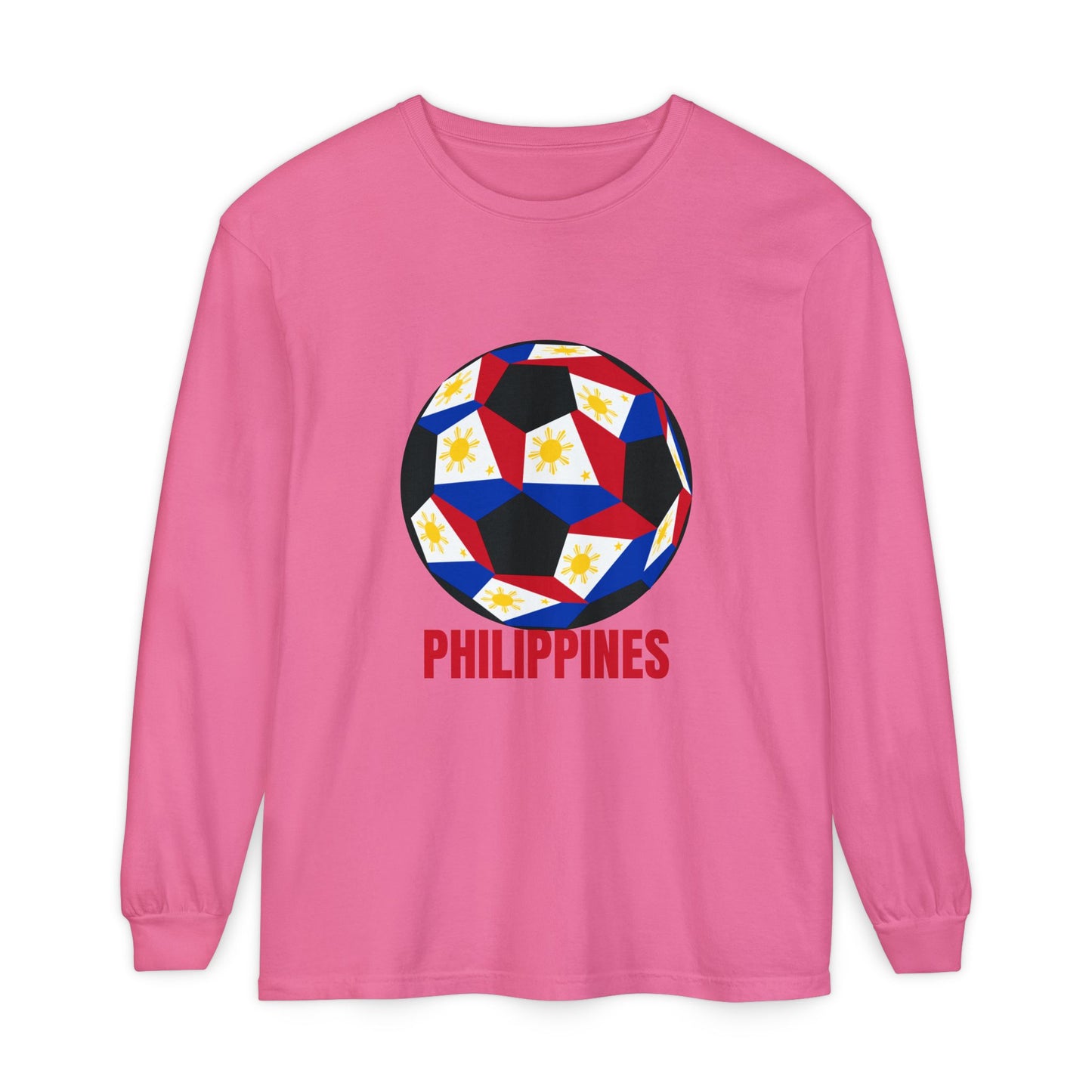 Philippines Fan Specialty Soccer Ball Design Long Sleeve Tee
