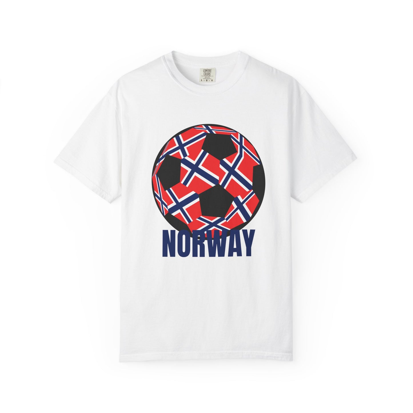 Norway Fan Specialty Soccer Ball Design T Shirt Blue Print