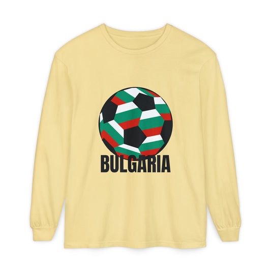 Bulgaria Fan Specialty Soccer Ball Design Long Sleeve Tee